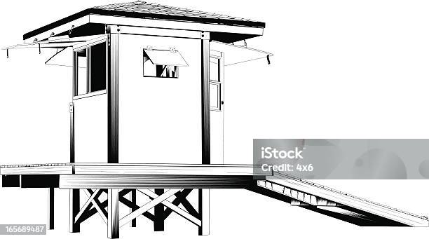 Closeup Of A 구조대원 오두막 구조원 오두막집에 대한 스톡 벡터 아트 및 기타 이미지 - 구조원 오두막집, 감시, 건축