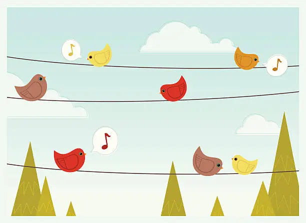 Vector illustration of Talking Birds