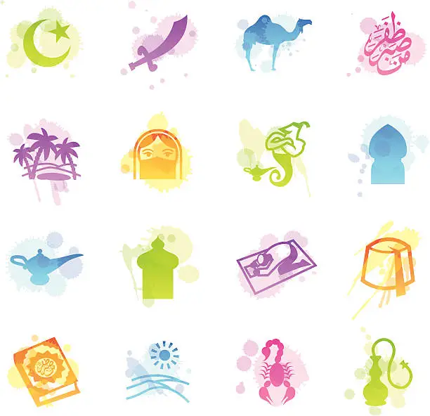Vector illustration of Stains Icons - Arabian