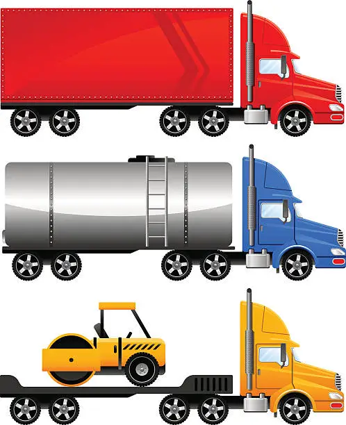 Vector illustration of Heavy trucks