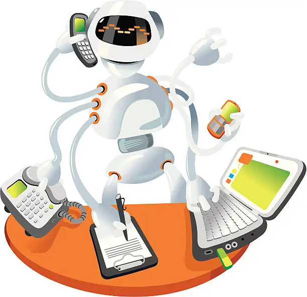 Vector illustration of Office Robot illustration