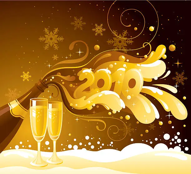 Vector illustration of New Year 2010