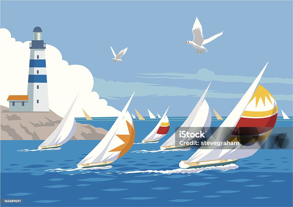 Yacht Race - Royalty-free Deniz feneri Vector Art