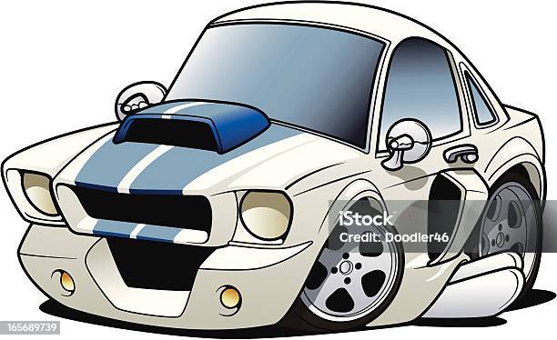 Muscle Car Stock Illustration - Download Image Now - Car, Cartoon, Convertible