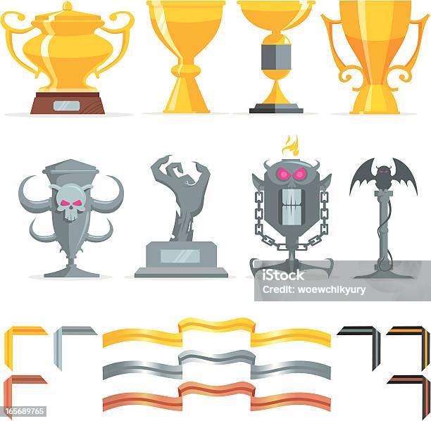 Зла И Хорошо Awards Чашки — стоковая векторная графика и другие изображения на тему Благодарность - Благодарность, Блестящий, Векторная графика