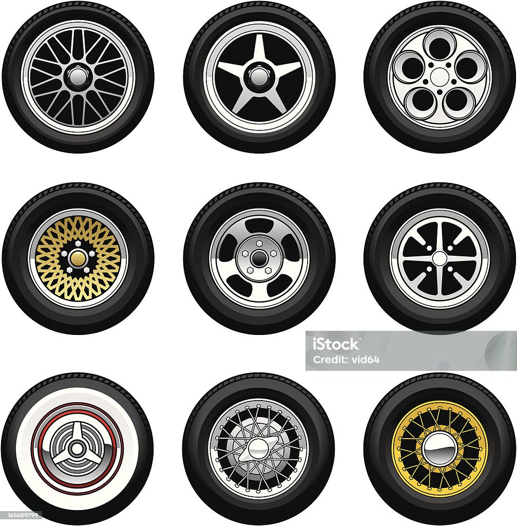 Roues de voiture - clipart vectoriel de Pneu libre de droits