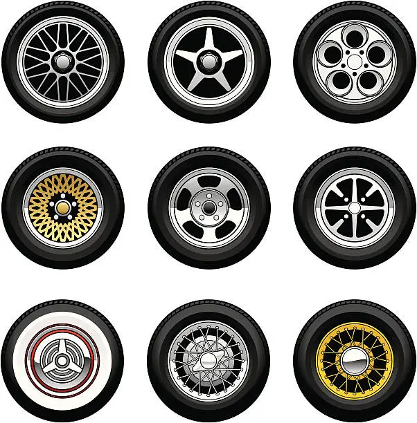 Vector illustration of Car Wheels