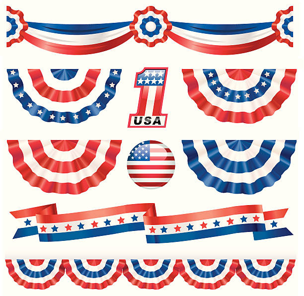 ilustrações, clipart, desenhos animados e ícones de americano bunting - presidential candidate