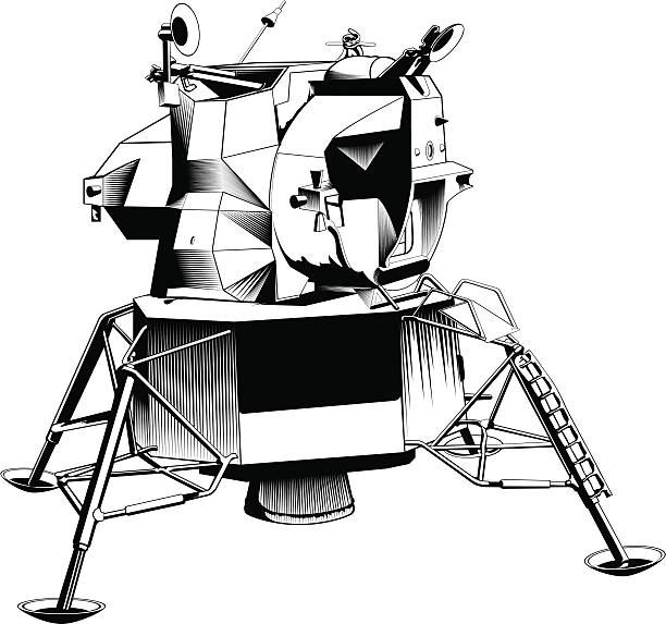 nahaufnahme eines mondlandefähre - mondlandefähre stock-grafiken, -clipart, -cartoons und -symbole
