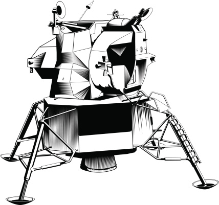 Close-up of a lunar module