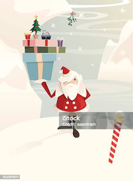 Bacio Santa - Immagini vettoriali stock e altre immagini di Neve - Neve, Babbo Natale, Natale
