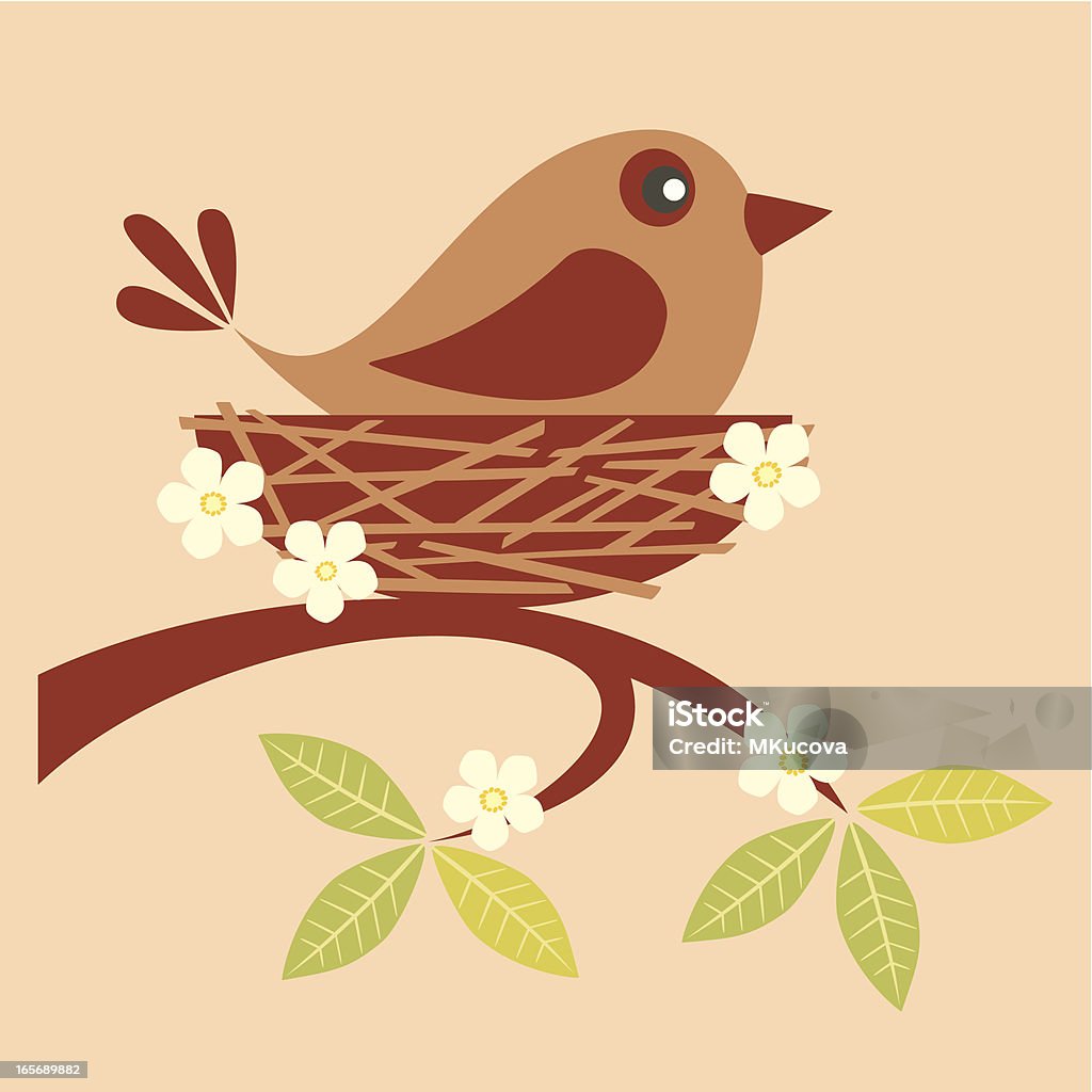 Nesting птица - Векторная графика Векторная графика роялти-фри