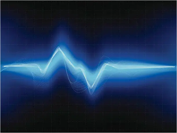 Vector illustration of Blue cardiogram style design