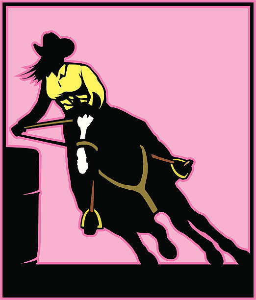 ilustrações, clipart, desenhos animados e ícones de corrida de barris garota - cowboy hat hat country and western music wild west