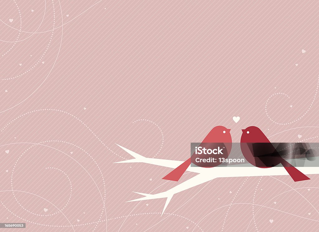 Volute amore uccelli - arte vettoriale royalty-free di San Valentino - Festività pubblica