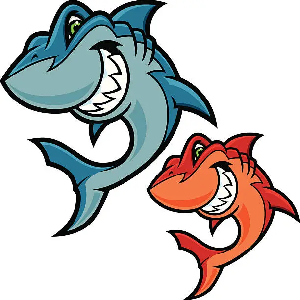 Vector illustration of Shark Attack Mascot