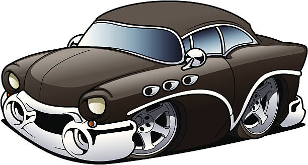 Cartoon Classic Car vector art illustration