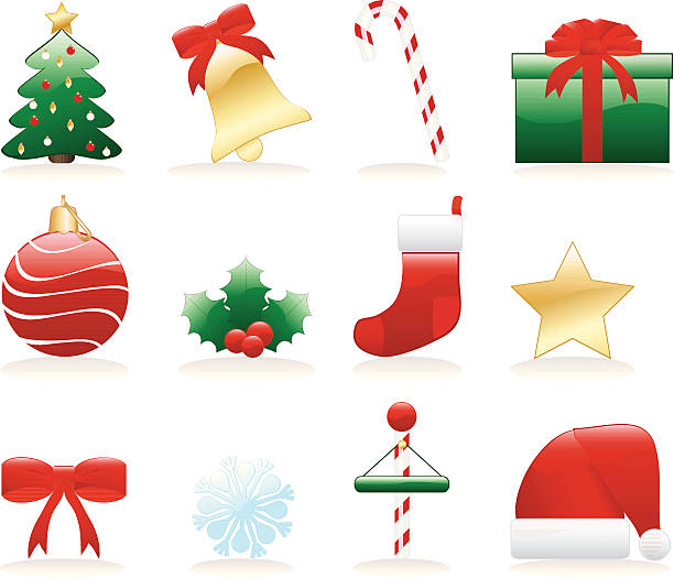 istock Stylized Christmas Icons, Ornaments - Set of Twelve 165690104