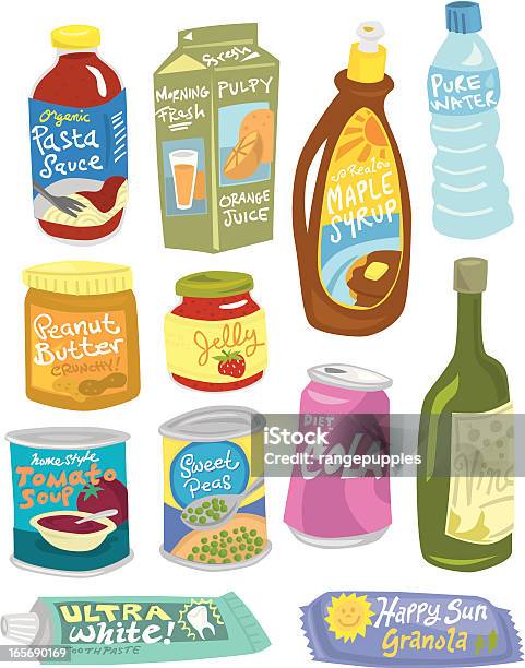 Grocery Товаров — стоковая векторная графика и другие изображения на тему Арахисовое масло - Арахисовое масло, Арахис - еда, Бутылка