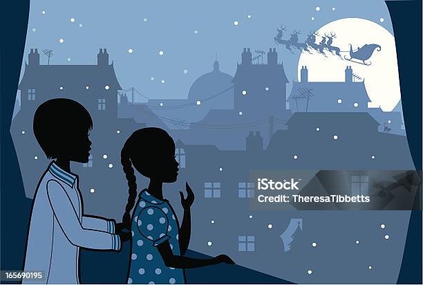 Ilustración de Espera De Santa y más Vectores Libres de Derechos de Navidad - Navidad, Ilustración, Noche