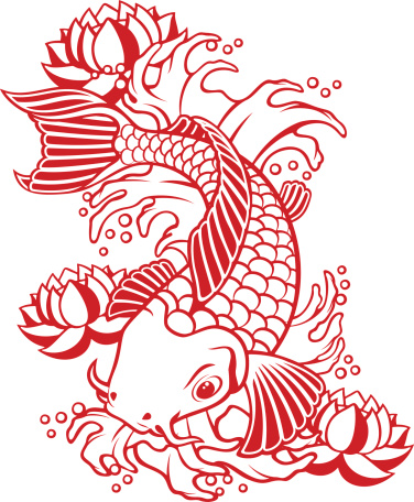 Koi fish illustration in vector format.