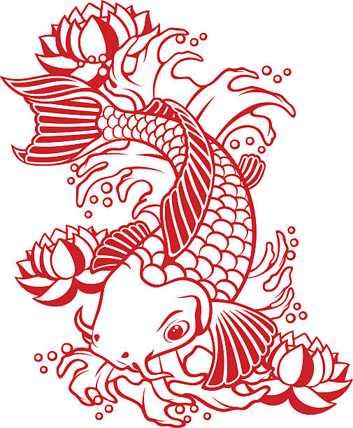 Koi fish vector art illustration