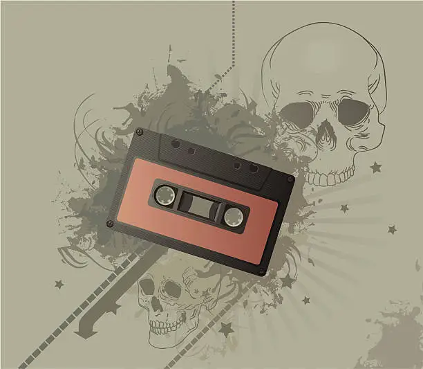 Vector illustration of Tape Rockmusic