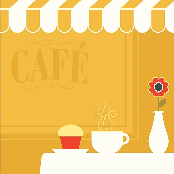 Vector illustration of Cafe Table