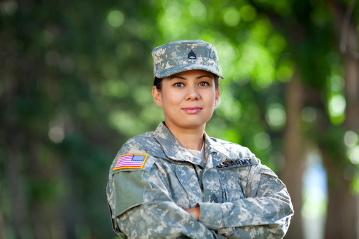 istock Female American Soldier Series: Outdoor Portrait 165690277