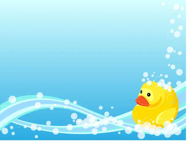 Vector illustration of Rubber Duck Background