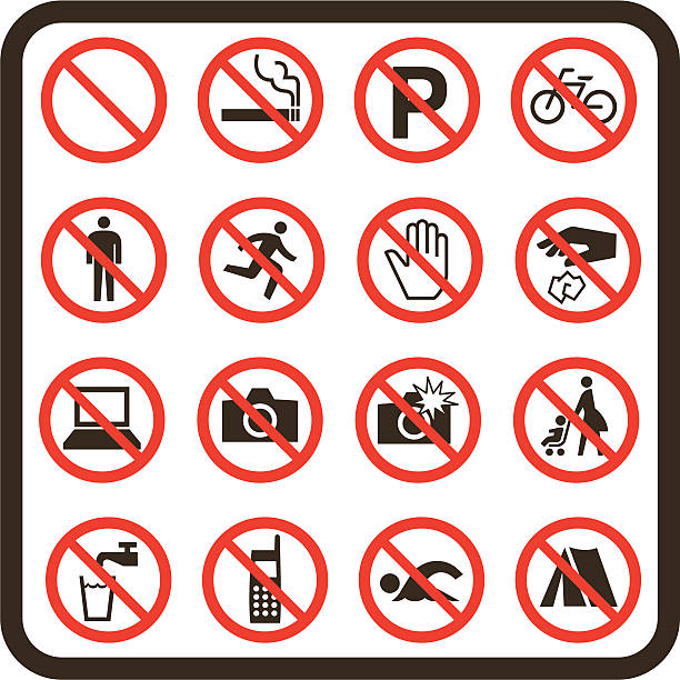 einfach untersagt beschilderung - cell phone ban stock-grafiken, -clipart, -cartoons und -symbole