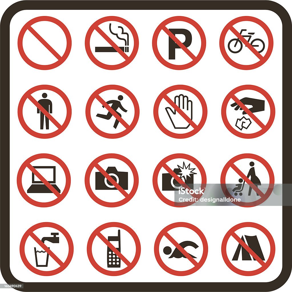 Simple signes interdits - clipart vectoriel de Interdit libre de droits