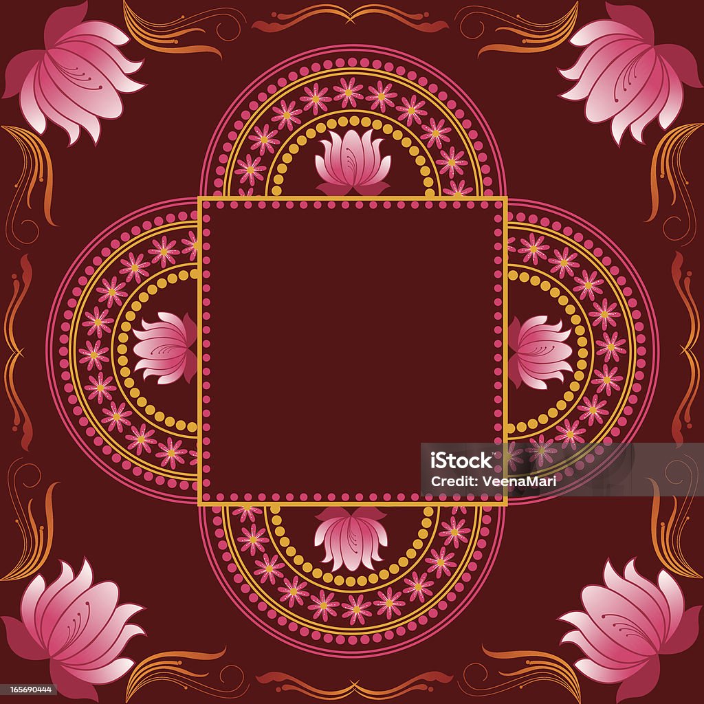 Lótus Rangoli Design - Vetor de Rangoli royalty-free