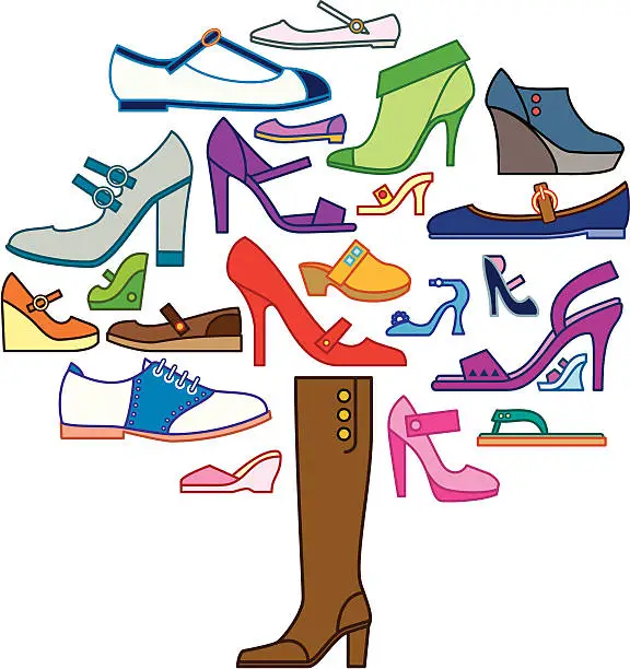 Vector illustration of Women's Shoe Tree