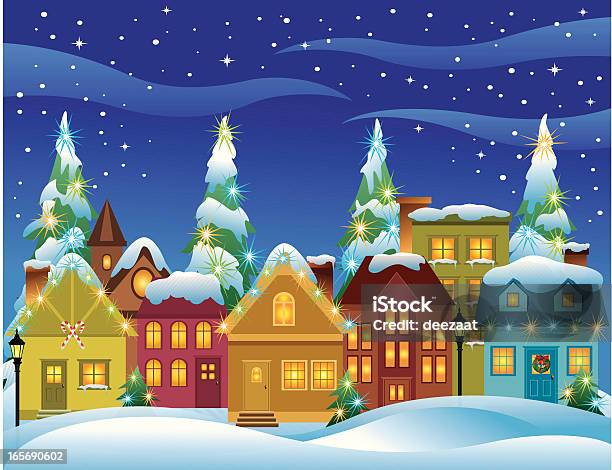 Christmas Village Stock Illustration - Download Image Now - Christmas, Village, Town