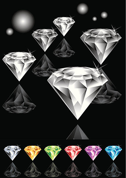 siedmiu kolorach diamond - diamond gem sapphire ruby stock illustrations
