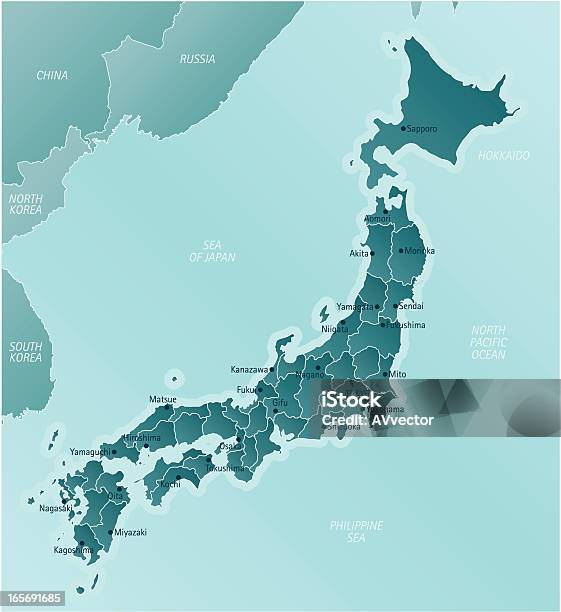 Ilustración de De Japón y más Vectores Libres de Derechos de Japón - Japón, Mapa, Archipiélago