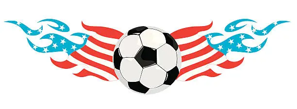 Vector illustration of United States of America Flame Soccer Ball