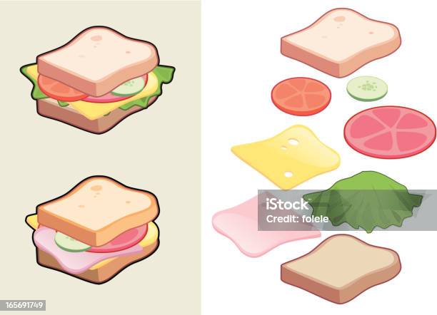 サンドイッチ - 不健康な食事のベクターアート素材や画像を多数ご用意 - 不健康な食事, 健康的な食事, イラストレーション