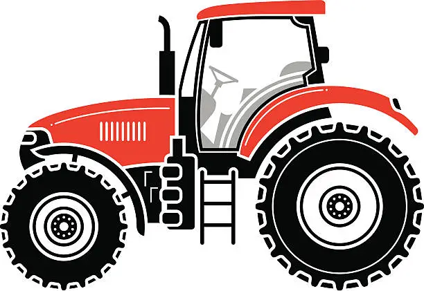 Vector illustration of Modern tractor