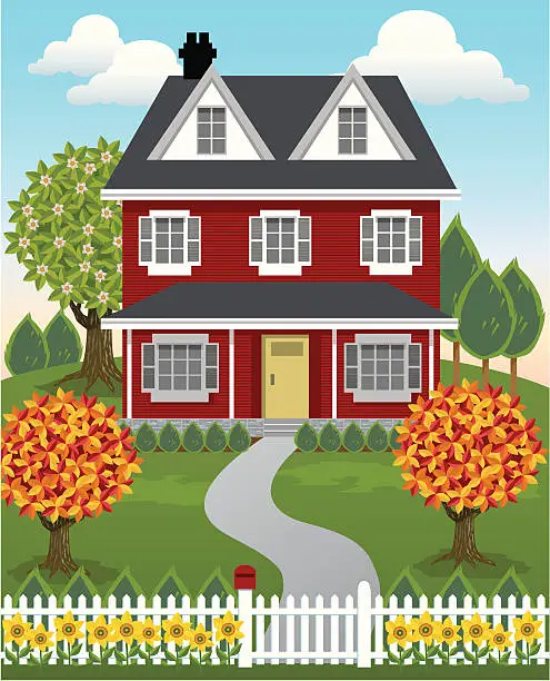 Vector illustration of Single Country House