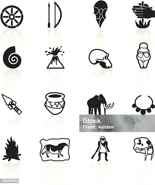 Symboles De La Préhistoire Noir Vecteurs libres de droits et plus d'images vectorielles de Icône - Icône, Ère préhistorique, Archéologie