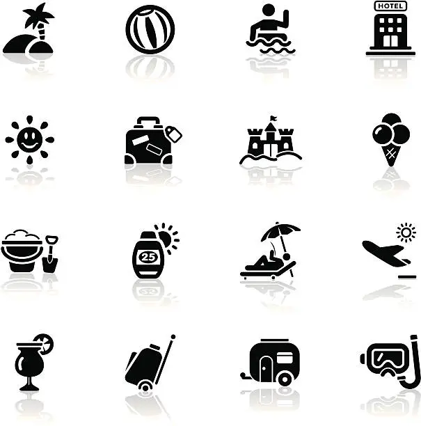 Vector illustration of Deep Black Series | vacation icons