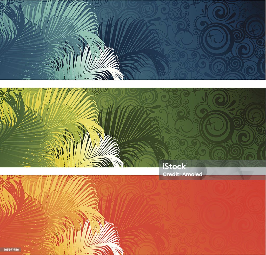 Banner di tre colori - arte vettoriale royalty-free di Albero