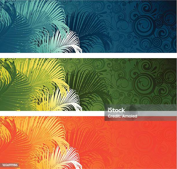 Banner Di Tre Colori - Immagini vettoriali stock e altre immagini di Albero - Albero, Albero tropicale, Arancione