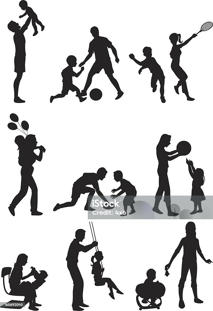 Parents playing with their children Parents playing with their childrenhttp://www.twodozendesign.info/i/1.png Playful stock vector