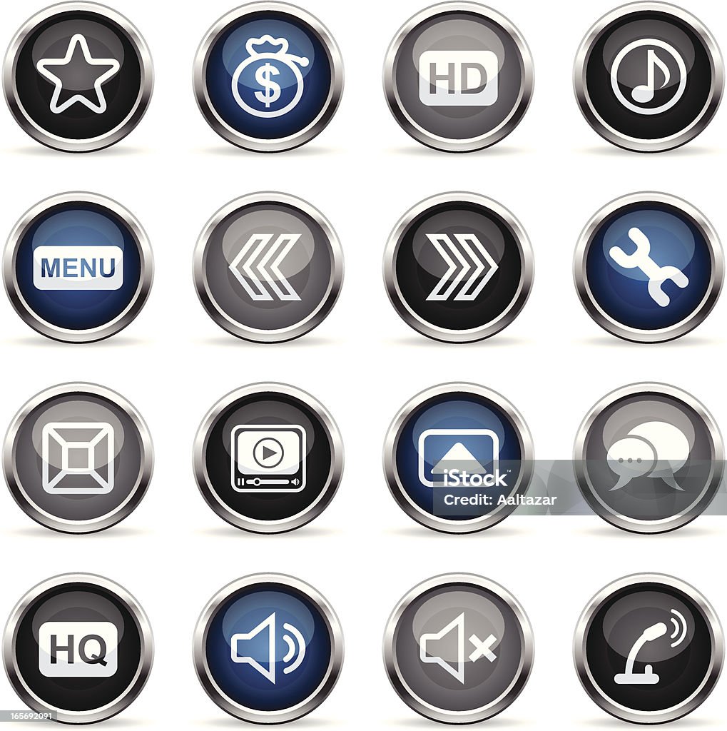 Supergloss Icons-iPlayer - Lizenzfrei Bunt - Farbton Vektorgrafik