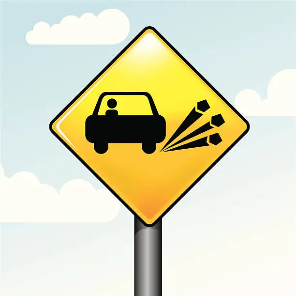 Vector illustration of Road Sign - chippings