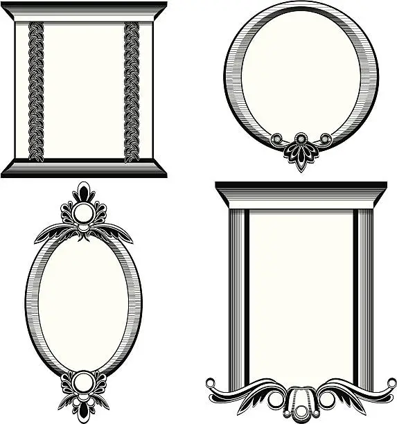 Vector illustration of Ornamented message boards