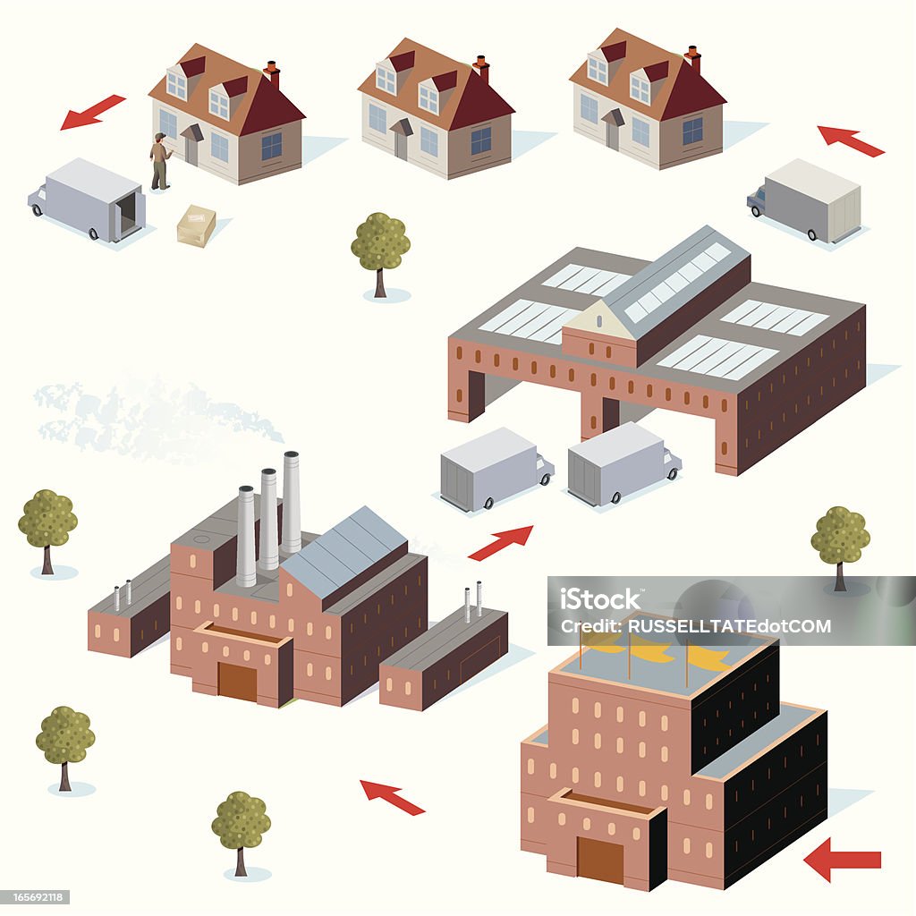 Cabezal de oficina para el consumidor - arte vectorial de Servicio de entrega libre de derechos